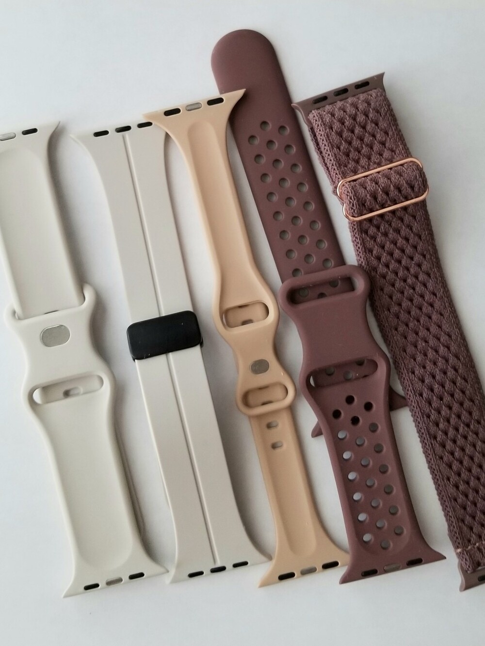 ❗Apple Watch Beige Brown Silicone Sport Band Bundle❗
